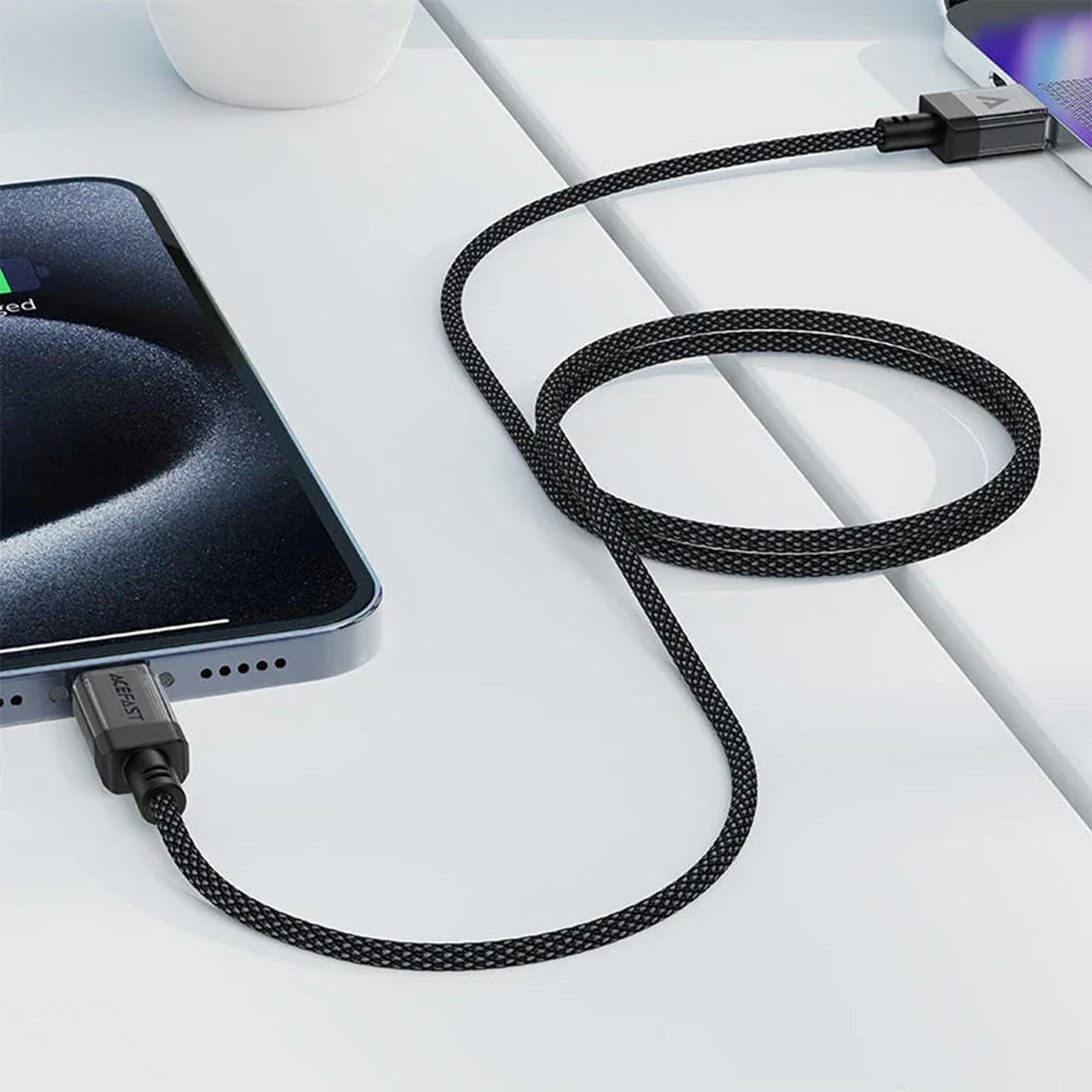 USB-A til USB-C data- og ladekabel Acefast C12-04, 18W, 1.2m, Svart