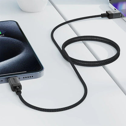 USB-A til USB-C data- og ladekabel Acefast C12-04, 18W, 1.2m, Svart