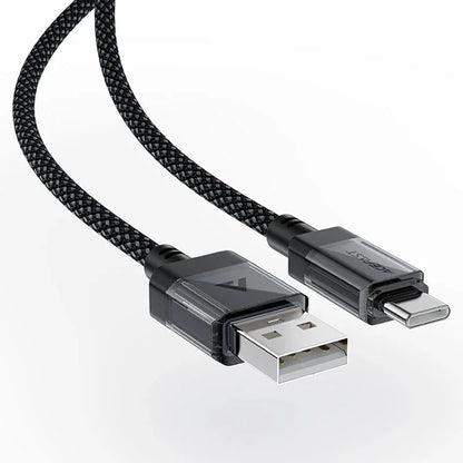 USB-A til USB-C data- og ladekabel Acefast C12-04, 18W, 1.2m, Svart