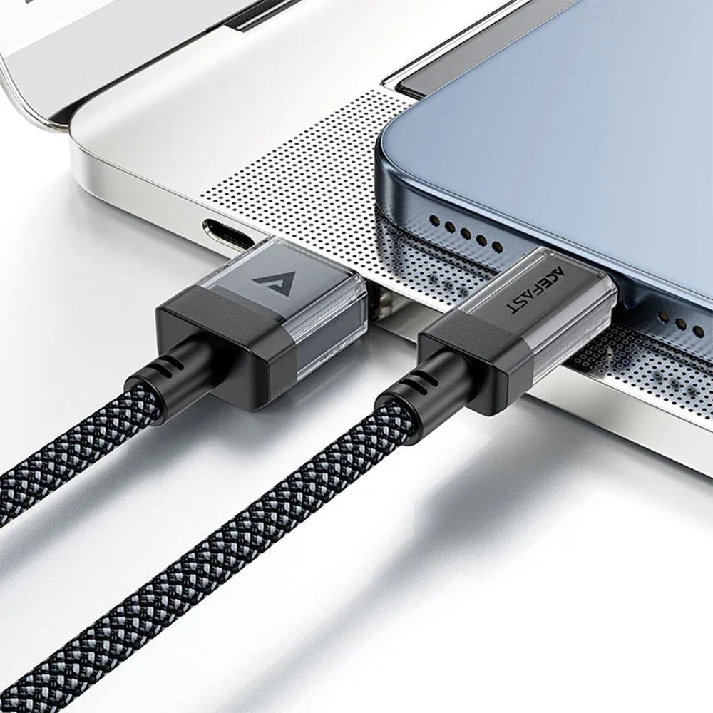 USB-A til USB-C data- og ladekabel Acefast C12-04, 18W, 1.2m, Svart