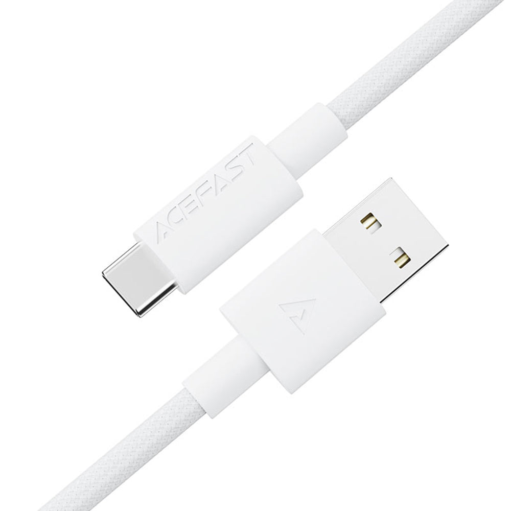 Data- og ladekabel USB-A - USB-C Acefast C18-04, 18W, 1.2m, Hvit