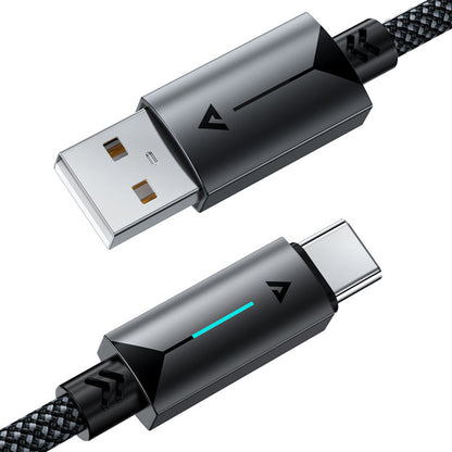 Data- og ladekabel USB-A - USB-C Acefast C19-04, 18W, 1.2m, Svart