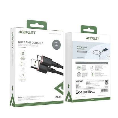 Data- og ladekabel USB-A - USB-C Acefast C2-04, 18W, 1.2m, Svart