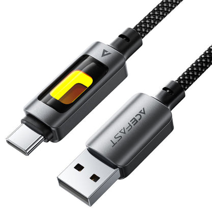 Data- og ladekabel USB-A - USB-C Acefast C21-04, 18W, 1.2m, Svart