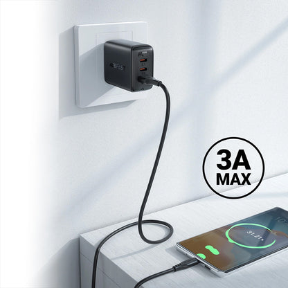 USB-A - USB-C Acefast C3-03 data- og ladekabel, 60W, 1.2m, Svart