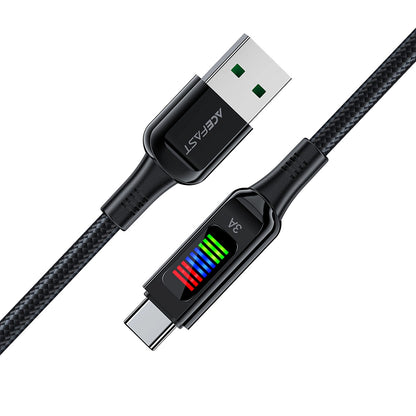 USB-A - USB-C Acefast C7-04 data- og ladekabel, 18W, 1.2m, Svart