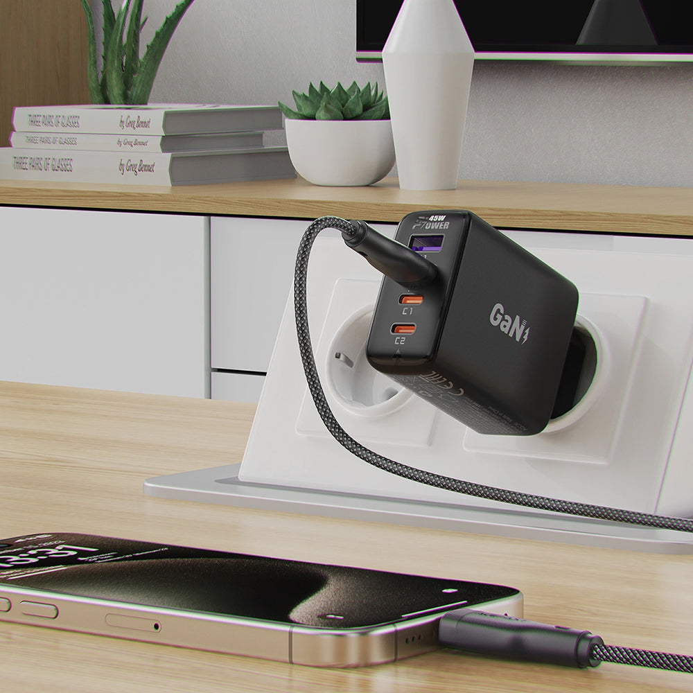 Data- og ladekabel USB-A - USB-C Acefast C8-04, 18W, 1.2m, Svart