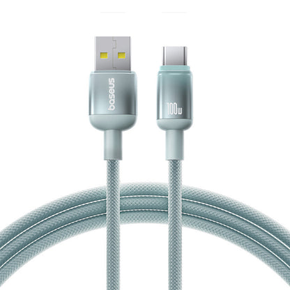 Data- og ladekabel USB-A - USB-C Baseus Discolor, 100W, 1m, Blågrønn E0420801