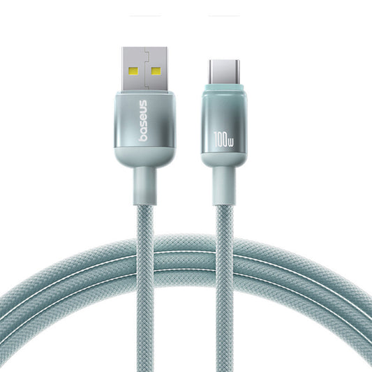 Data- og ladekabel USB-A - USB-C Baseus Discolor, 100W, 2m, Blågrønn E0418500