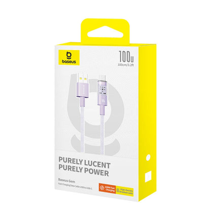 Data- og ladekabel USB-A - USB-C Baseus Gem, 100W, 1m, Lilla P10373002511-00
