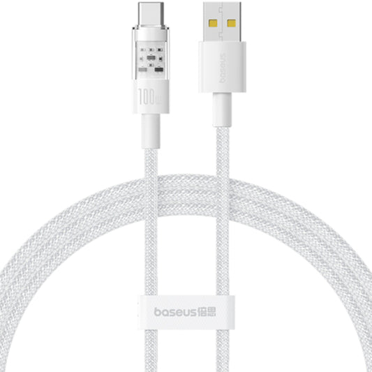 USB-A - USB-C Baseus Gem data- og ladekabel, 100W, 2m, Hvit P10373002211-01