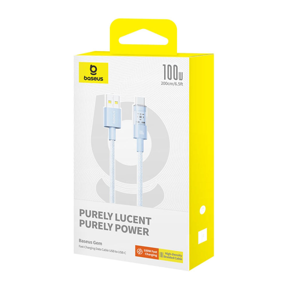 USB-A - USB-C Baseus Gem data- og ladekabel, 100W, 2m, Blå P10373002311-01
