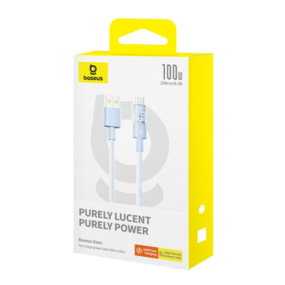 USB-A - USB-C Baseus Gem data- og ladekabel, 100W, 2m, Blå P10373002311-01