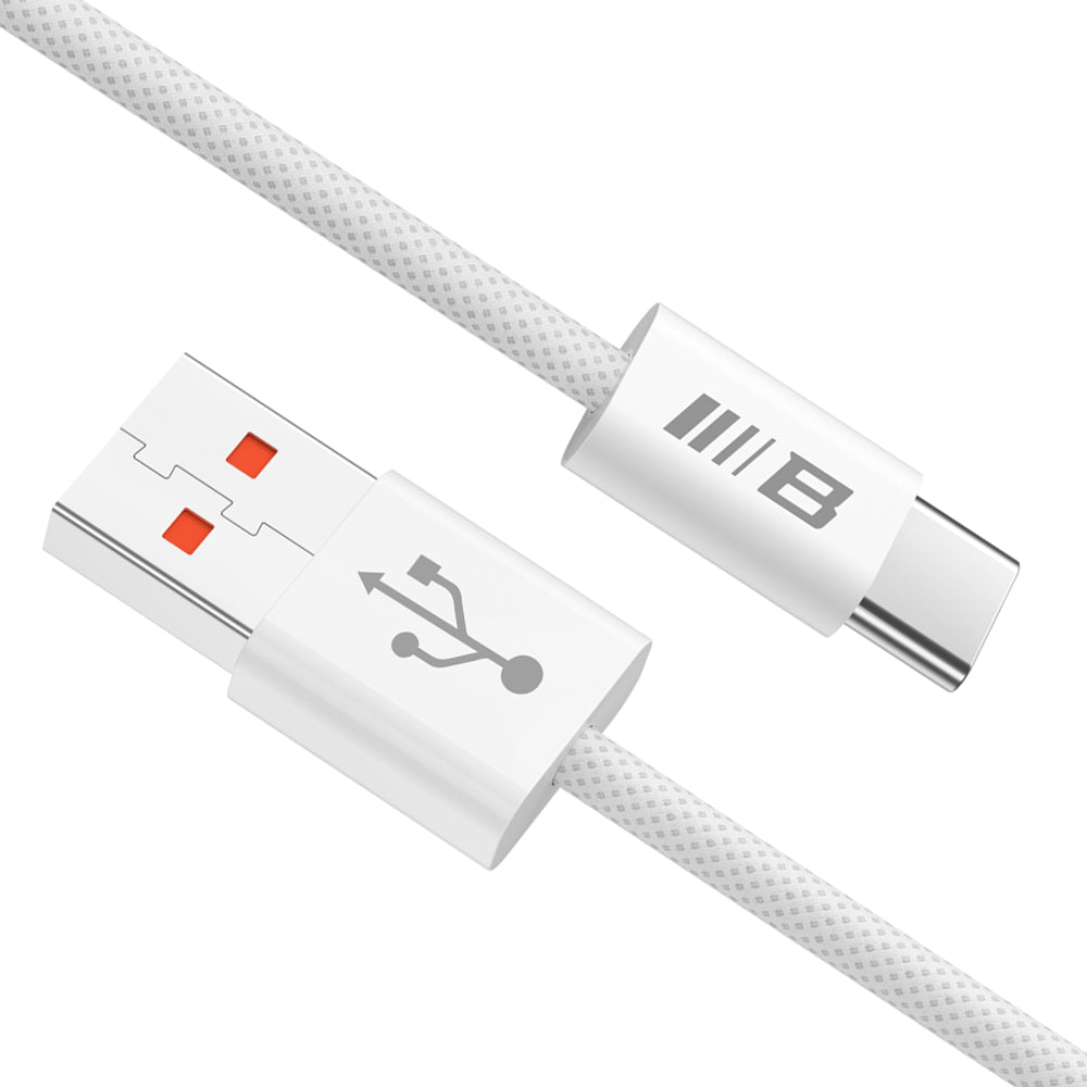 USB-A - USB-C Blueo data- og ladekabel, 18W, 1.5m, Hvit