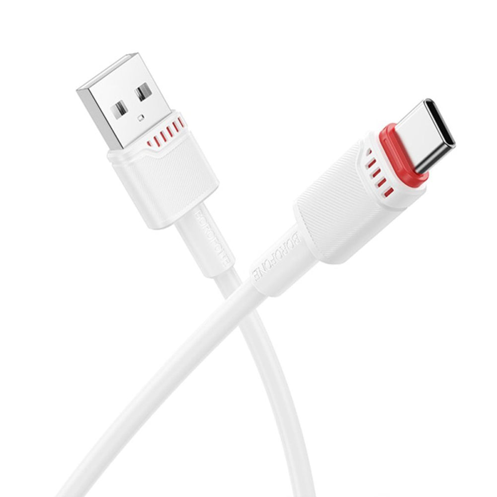 USB-A - USB-C Borofone BX110 Beneficio data- og ladekabel, 18W, 1m, Hvit