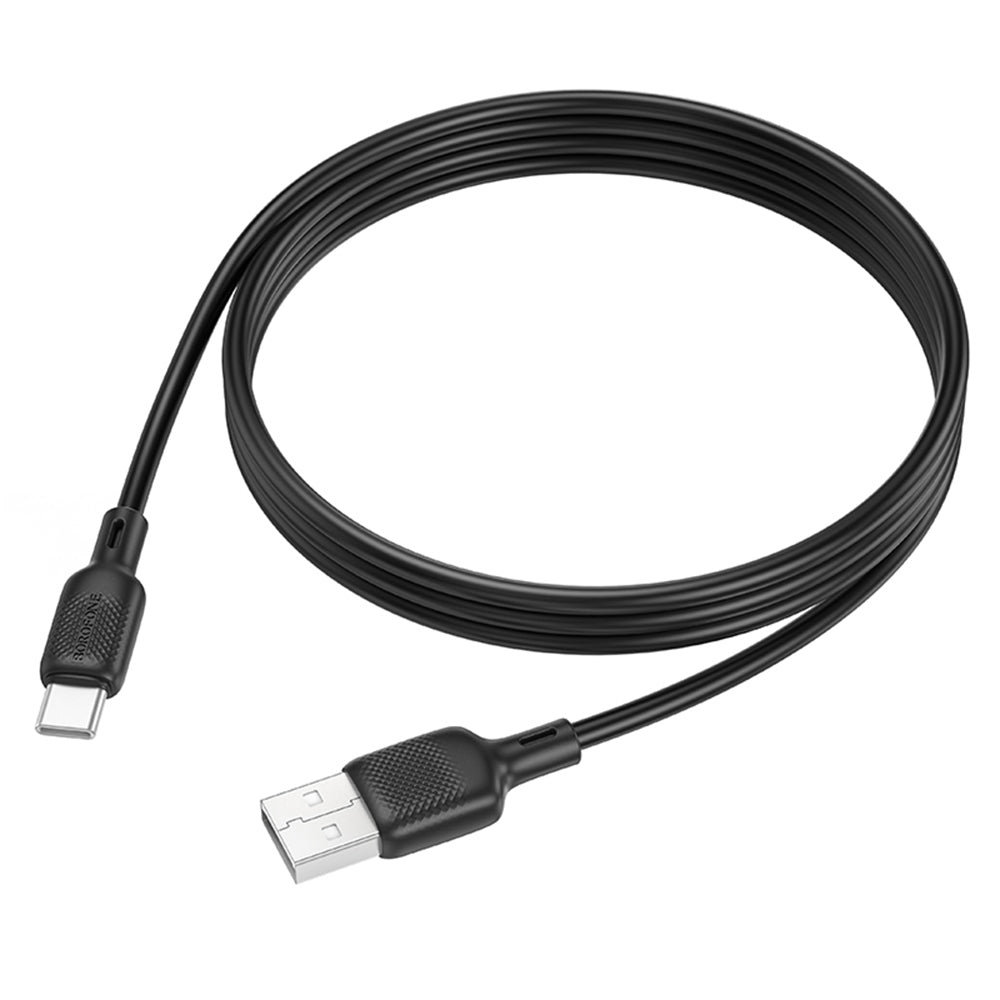 USB-A - USB-C data- og ladekabel Borofone BX113 Lenny, 18W, 1m, Svart