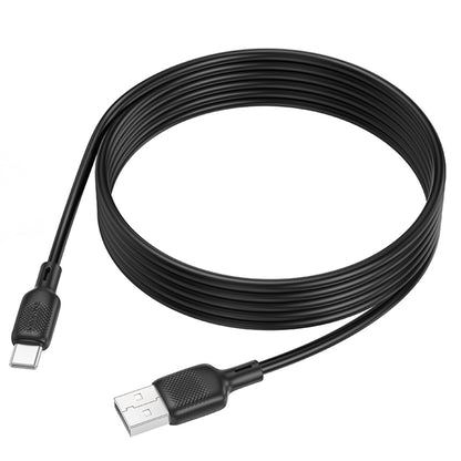 USB-A - USB-C Borofone BX113 Lenny data- og ladekabel, 18W, 2m, Svart
