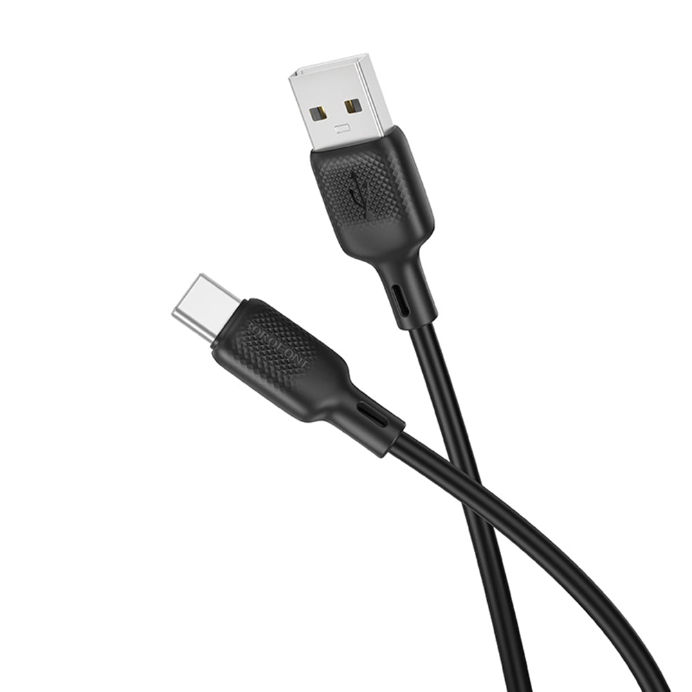 USB-A - USB-C Borofone BX113 Lenny data- og ladekabel, 18W, 2m, Svart
