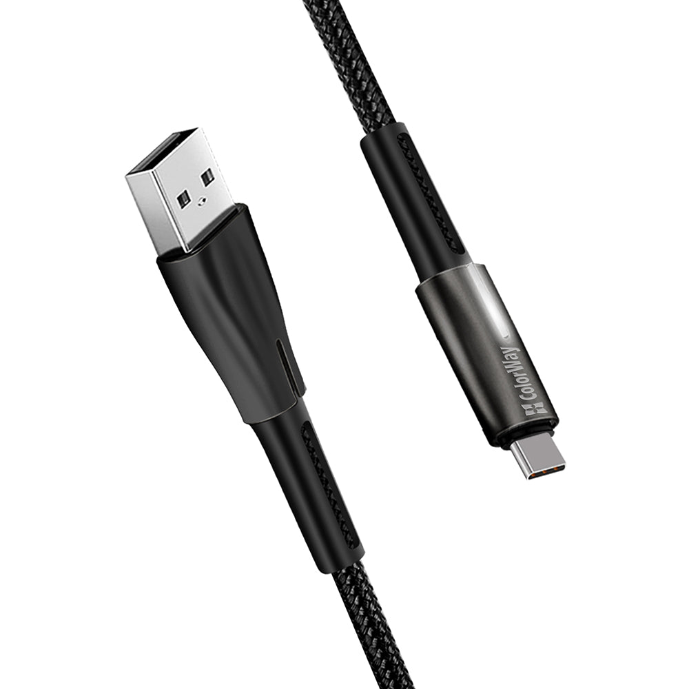 Data- og ladekabel USB-A - USB-C ColorWay CW-CBUC035, 18W, 1m, Svart