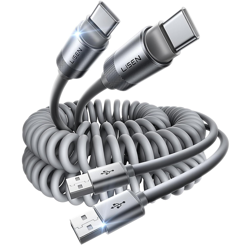 USB-A til USB-C data- og ladekabel Lisen L114, 15W, 1m, grå YL0125030001