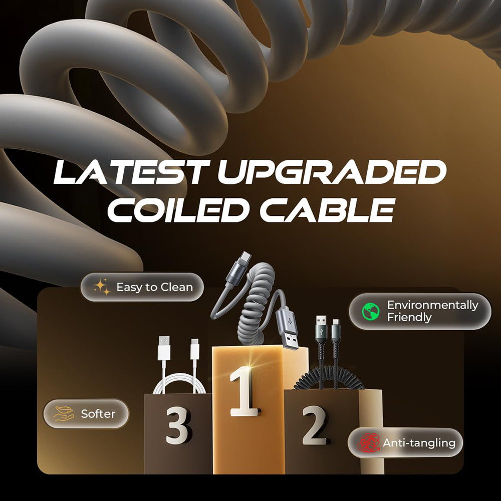 USB-A til USB-C data- og ladekabel Lisen L114, 15W, 1m, grå YL0125030001
