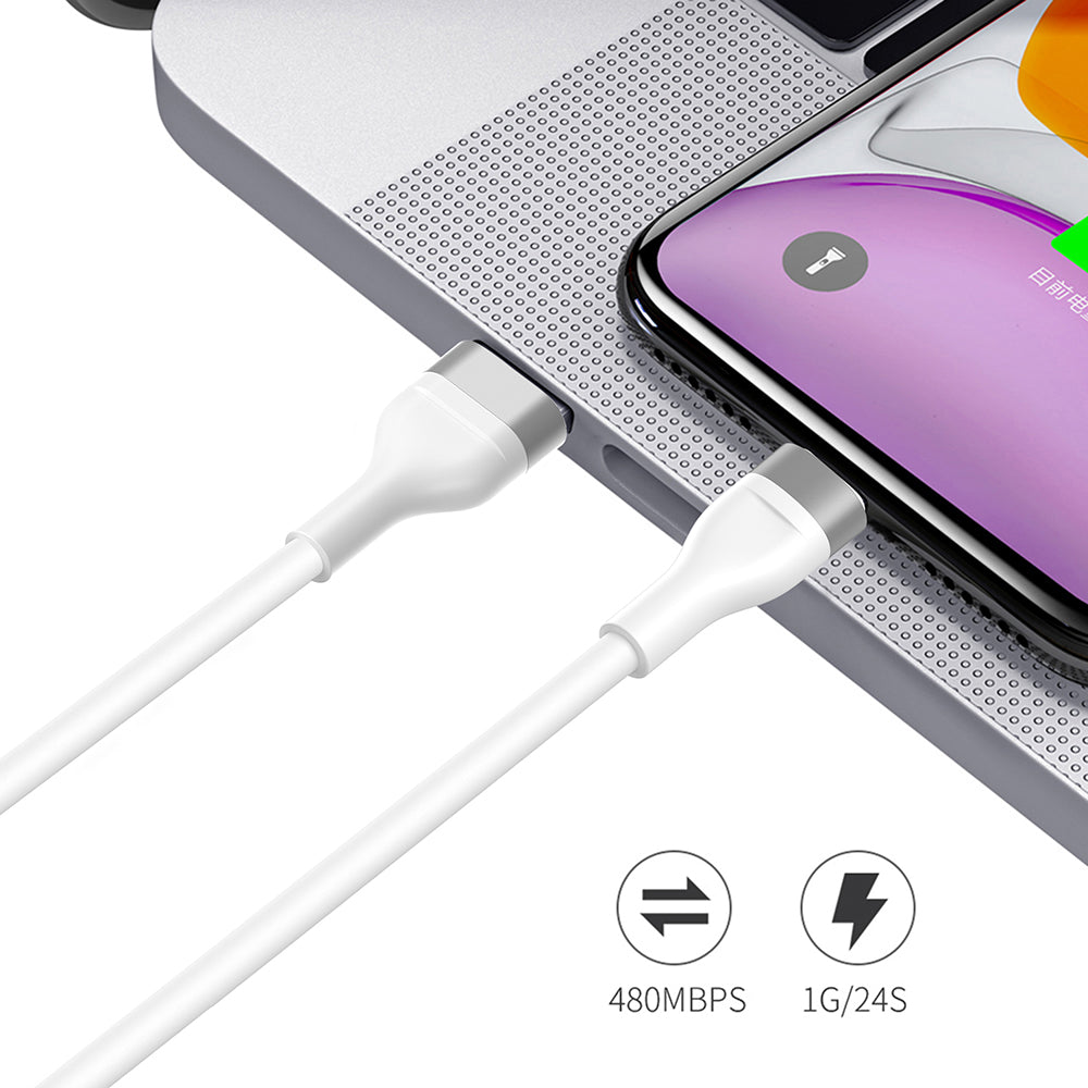 Data- og ladekabel USB-A - USB-C Lito LD02C, 18W, 1.2m, Hvit