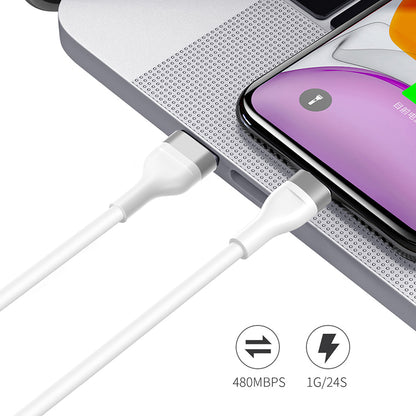 Data- og ladekabel USB-A - USB-C Lito LD02C, 18W, 1.2m, Hvit