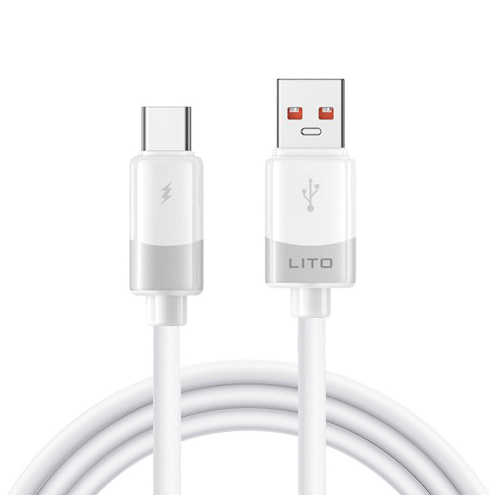 Data- og ladekabel USB-A - USB-C Lito LD07, 18W, 1m, Hvit