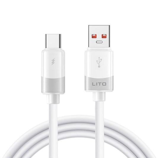 Data- og ladekabel USB-A - USB-C Lito LD07, 18W, 1m, Hvit