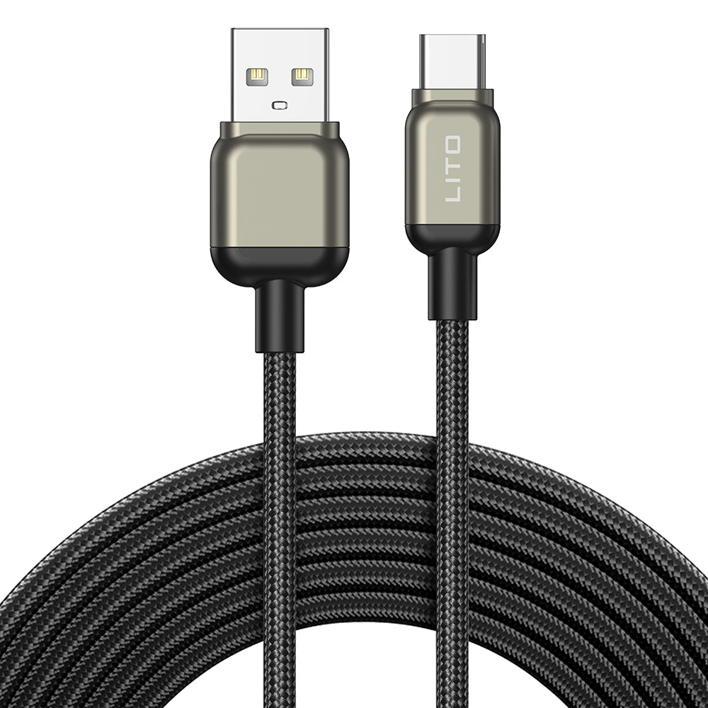 Data- og ladekabel USB-A - USB-C Lito LD17, 18W, 1m, Svart