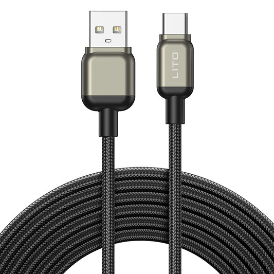 Data- og ladekabel USB-A - USB-C Lito LD17, 18W, 1m, Svart