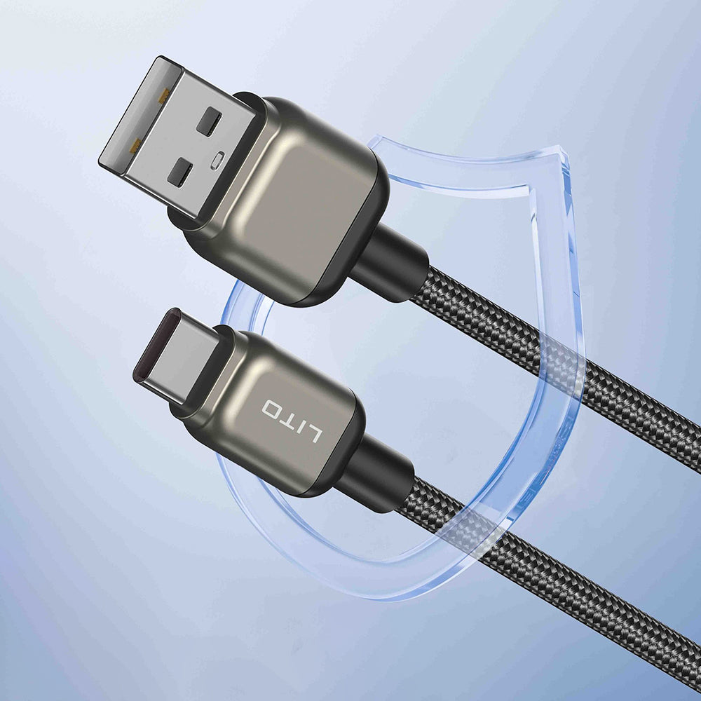 Data- og ladekabel USB-A - USB-C Lito LD17, 18W, 1m, Svart