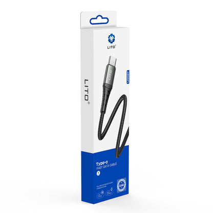 Data- og ladekabel USB-A - USB-C Lito LD22T, 18W, 2m, Svart