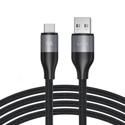 Data- og ladekabel USB-A - USB-C Lito LD23T, 18W, 1m, Grå