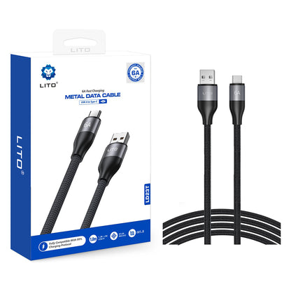 Data- og ladekabel USB-A - USB-C Lito LD23T, 18W, 1m, Grå