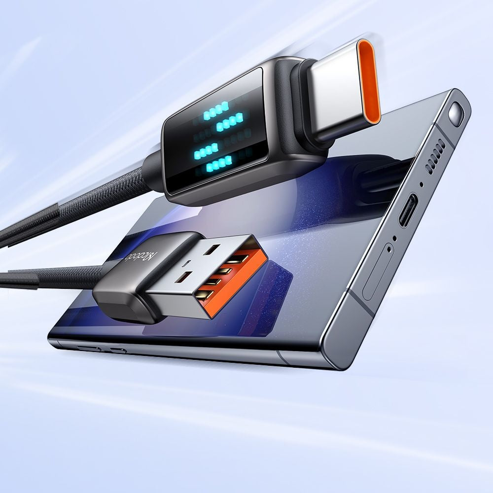 Data- og ladekabel USB-A - USB-C McDodo CA-2350 Display, 100W, 1.2m, Svart