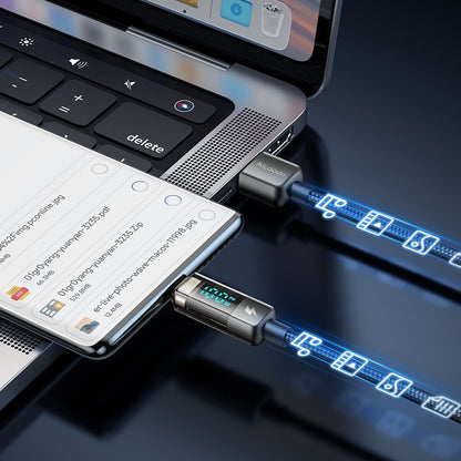 USB-A - USB-C McDodo CA-3630 Data- og Ladekabel med Auto Power Off-skjerm, 66W, 1.2m, Svart