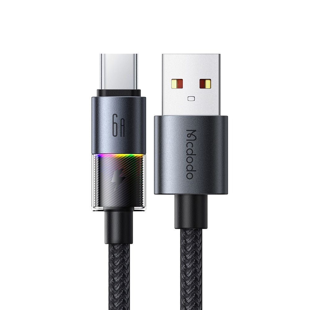 Data- og ladekabel USB-A - USB-C McDodo CA-8180 Colorful, 66W, 1.2m, Svart