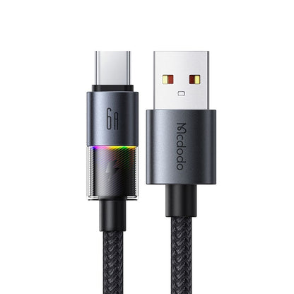 Data- og ladekabel USB-A - USB-C McDodo CA-8180 Colorful, 66W, 1.2m, Svart