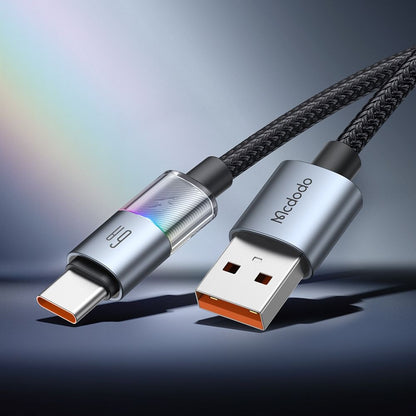 Data- og ladekabel USB-A - USB-C McDodo CA-8180 Colorful, 66W, 1.2m, Svart