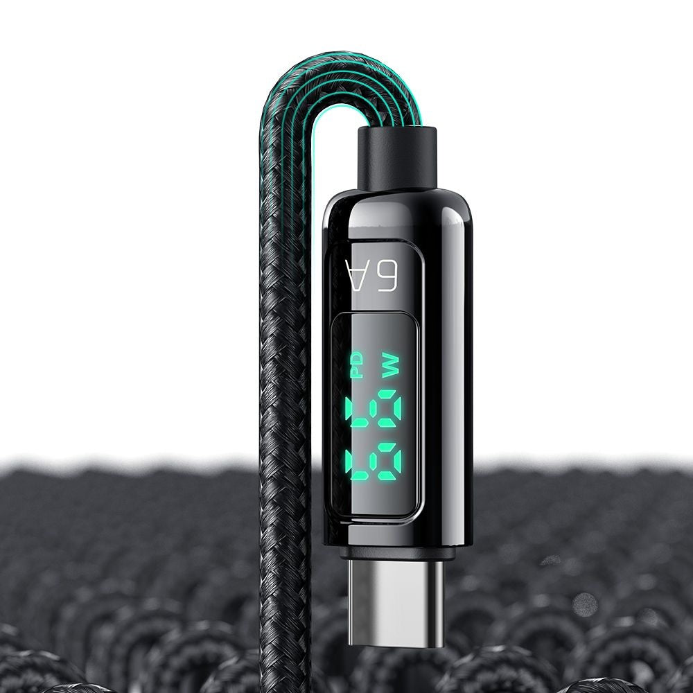 Data- og ladekabel USB-A - USB-C McDodo CA-8690 Display, 66W, 1.2m, Svart