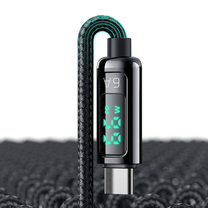 Data- og ladekabel USB-A - USB-C McDodo CA-8690 Display, 66W, 1.2m, Svart