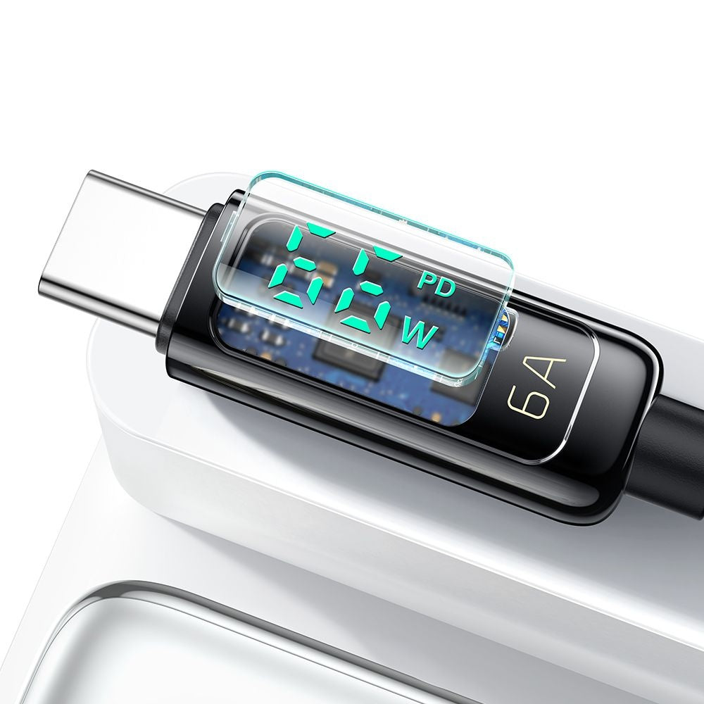 Data- og ladekabel USB-A - USB-C McDodo CA-8690 Display, 66W, 1.2m, Svart