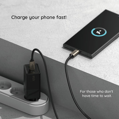 Data- og ladekabel USB-A - USB-C Ringke, 60W, 2m, Svart