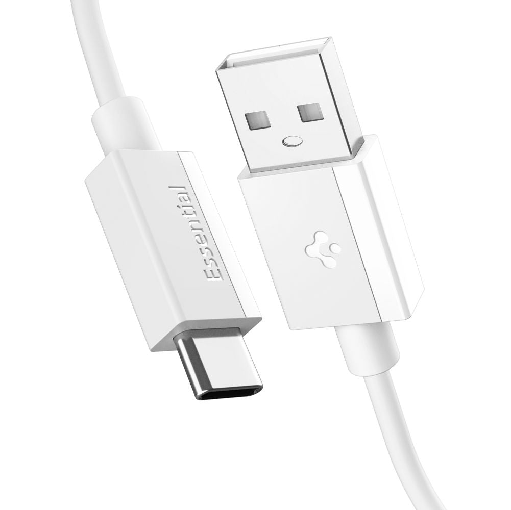 Data- og ladekabel USB-A - USB-C Spigen Essential, 60W, 1m, Hvit ACA08715