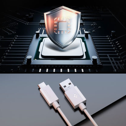 Data- og ladekabel USB-A - USB-C Spigen Essential, 60W, 1m, Hvit ACA08715