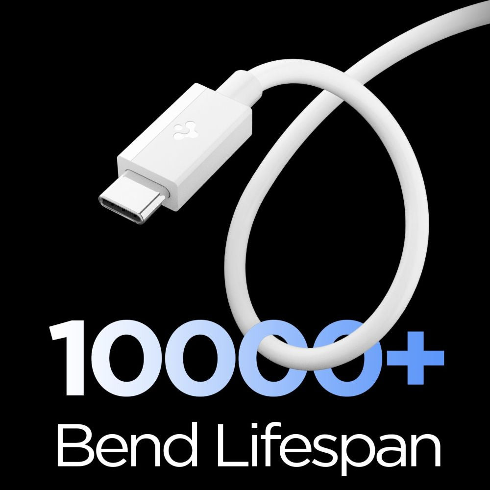 Data- og ladekabel USB-A - USB-C Spigen Essential, 60W, 1m, Hvit ACA08715