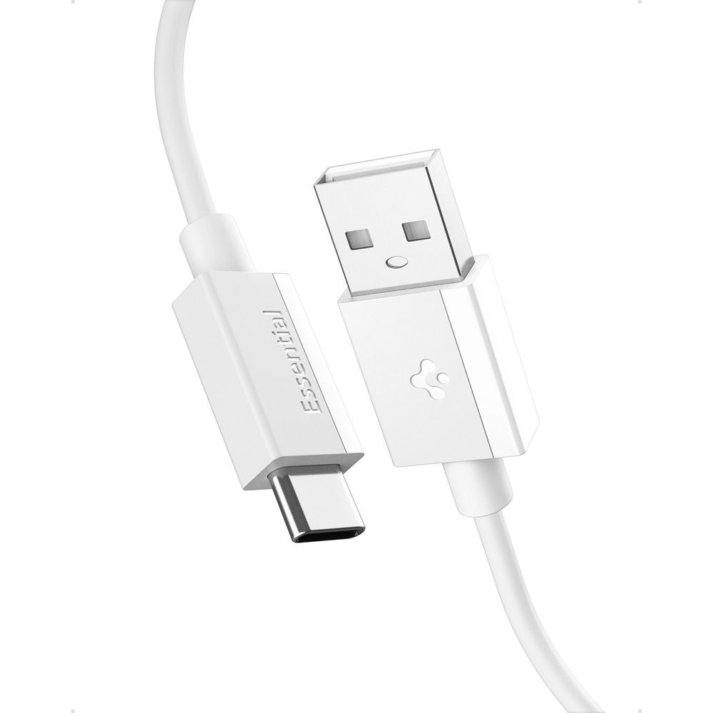 Data- og ladekabel USB-A - USB-C Spigen Essential, 60W, 2m, Hvit ACA08716
