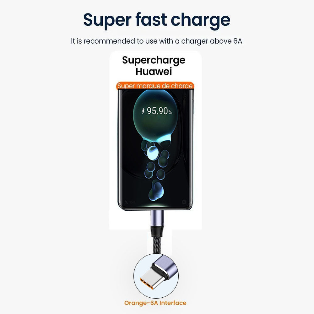 Data- og ladekabel USB-A - USB-C Techsuit PCB018, 100W, 1m, Svart