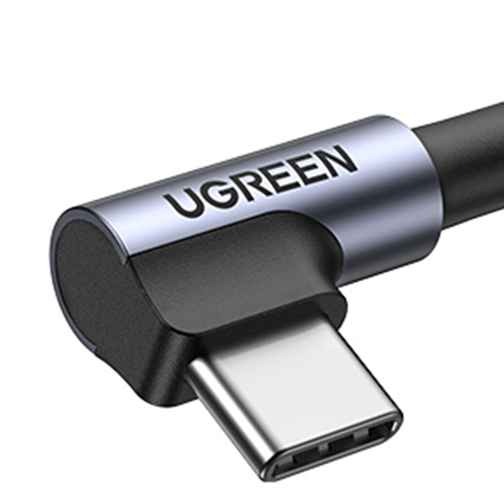 USB-A til USB-C UGREEN US284 Angled data- og ladekabel, 18W, 0.5m, Grå